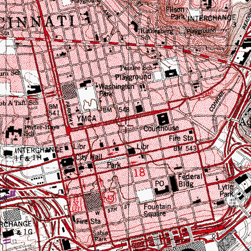 Topographic Map of Kroger Building, OH