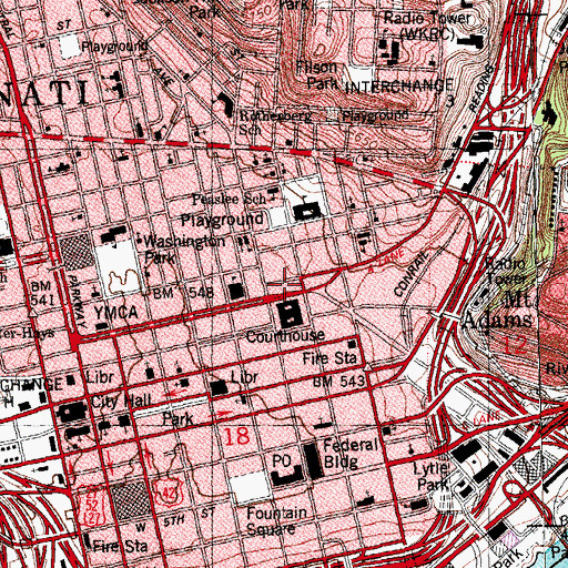 Topographic Map of Alms And Doepke Building, OH