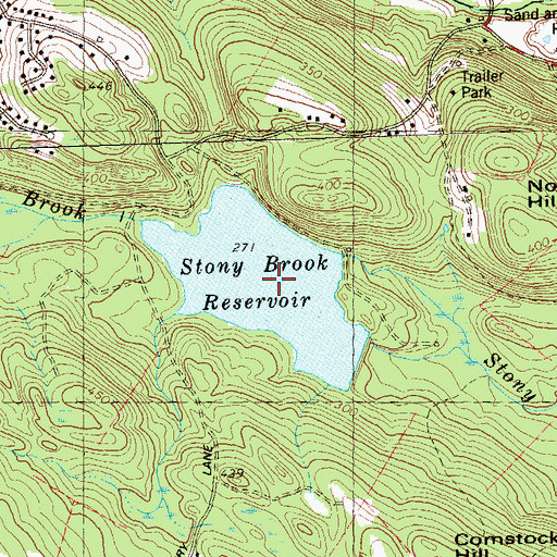 Topographic Map of Stony Brook Reservoir, CT