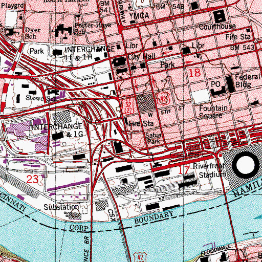 Topographic Map of Biltmore Building, OH