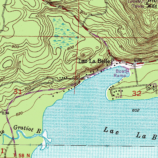 Topographic Map of Haven Falls, MI