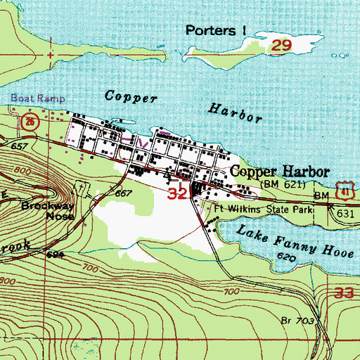Topographic Map of Grant Township Town Hall, MI