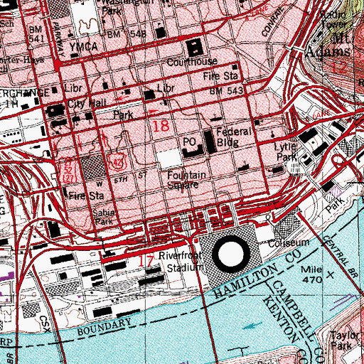 Topographic Map of Bartlett Building, OH