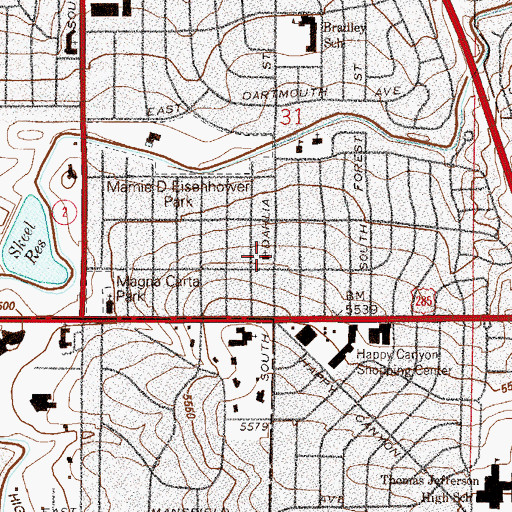 Topographic Map of First Spiritual Science Church, CO