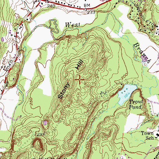 Topographic Map of Stony Hill, CT