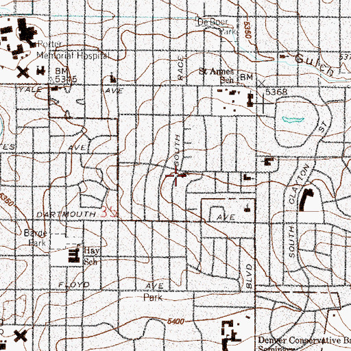 Topographic Map of Hillcrest Christian Reformed Church, CO