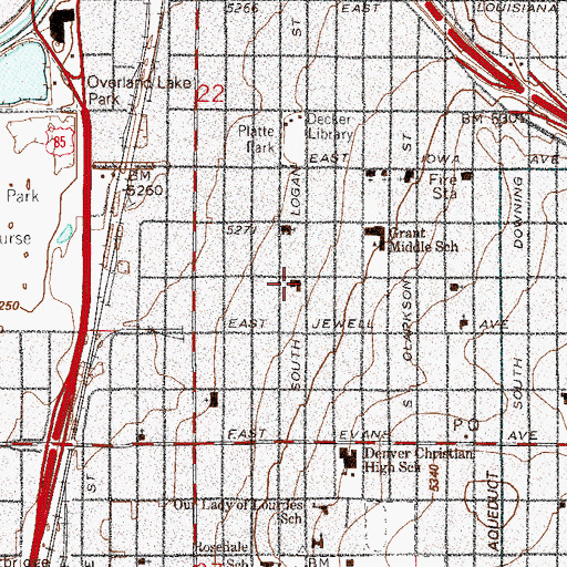 Topographic Map of Hope Community Church, CO