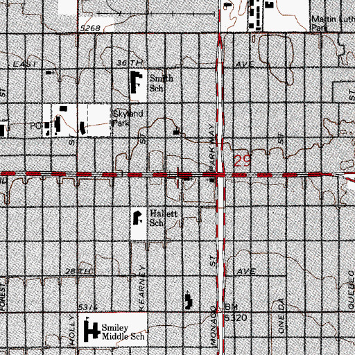Topographic Map of House of Joy Miracle Deliverance Church, CO