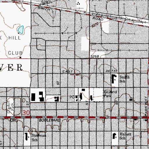 Topographic Map of Greater Temple of Jerusalem Church of God in Christ, CO