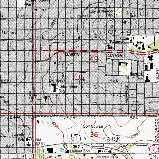 Topographic Map of Jordan Chapel African Methodist Episcopal Church, CO