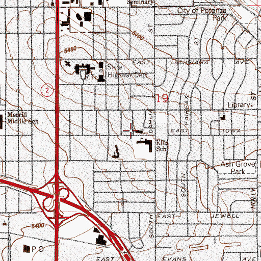 Topographic Map of Korean Central Presbyterian Church of Denver, CO