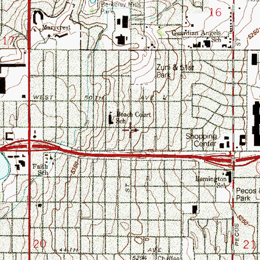 Topographic Map of La Antorcha United Pentecostal Church, CO