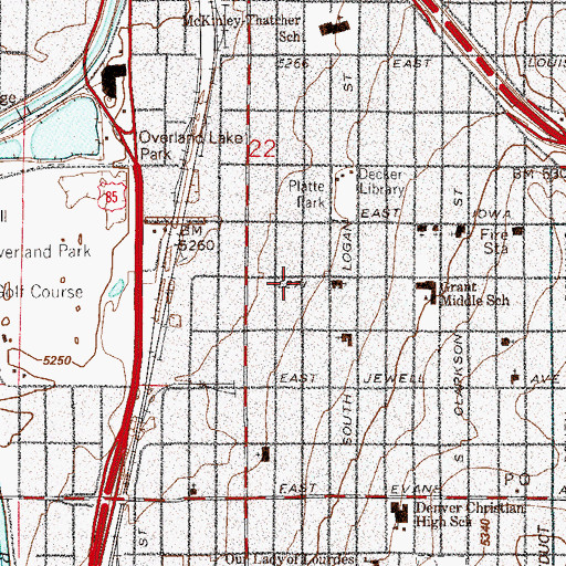 Topographic Map of Living Waters Tabernacle, CO