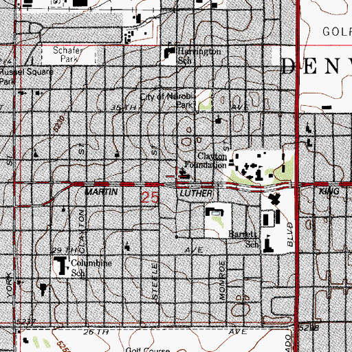 Topographic Map of Macedonia Baptist Church, CO