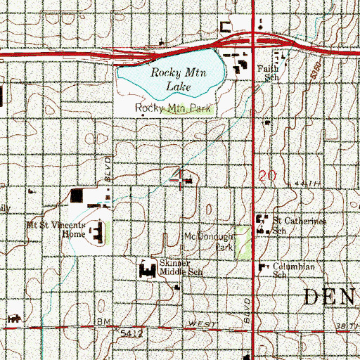 Topographic Map of Messiah Baptist Church, CO