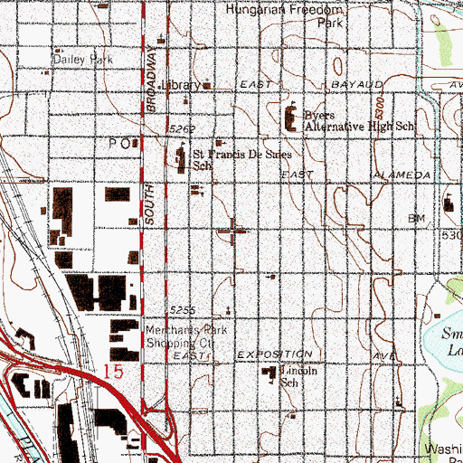Topographic Map of Mount Calvary Apostolic Church, CO