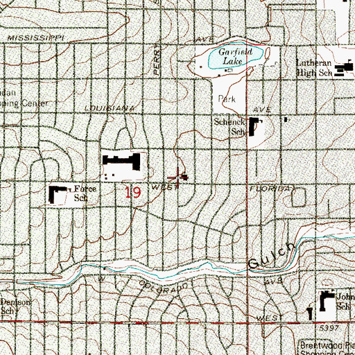 Topographic Map of Mountain View Community Reformed Church, CO