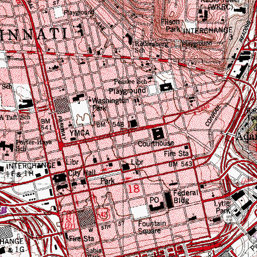 Topographic Map of American Building, OH