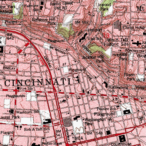 Topographic Map of Findlay's Woods (historical), OH