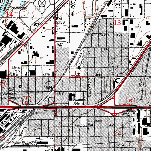 Topographic Map of Our Lady of Grace Parish, CO