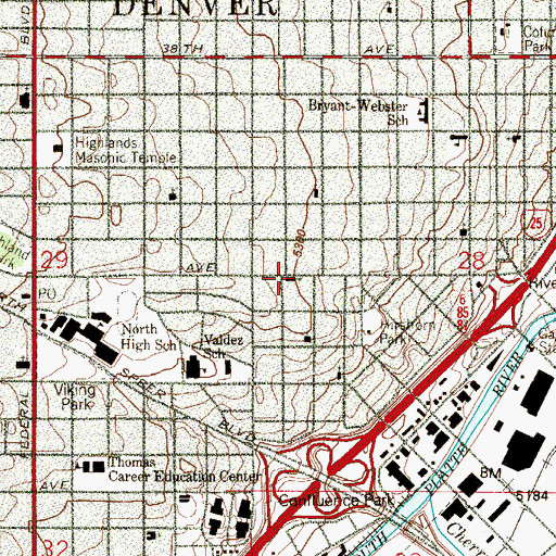 Topographic Map of Our Merciful Savior Episcopal Church, CO
