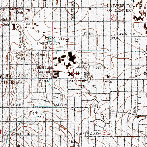 Topographic Map of Providence Presbyterian Church, CO