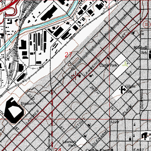 Topographic Map of Sacred Heart Catholic Church, CO