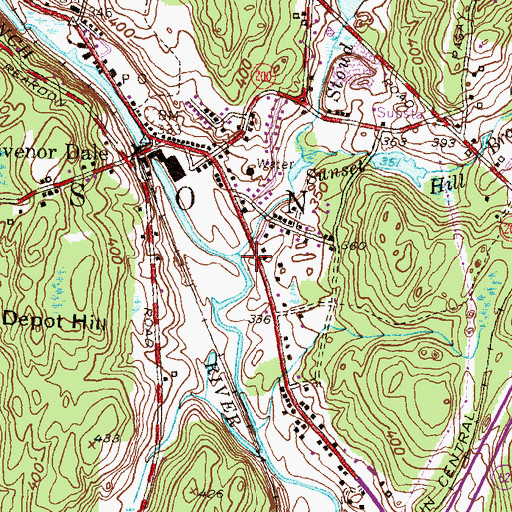 Topographic Map of Stoud Brook, CT
