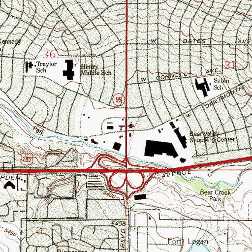 Topographic Map of Saint Andrew Presbyterian Church, CO
