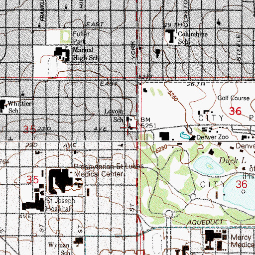 Topographic Map of Saint Ignatius Loyola Catholic Church, CO
