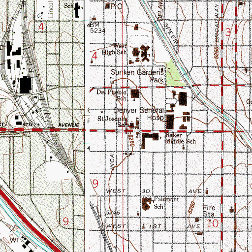 Topographic Map of Saint Joseph's Redemptorist Church, CO