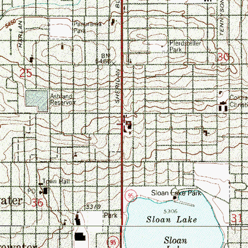 Topographic Map of Saint Mary Magdalene Catholic Church, CO
