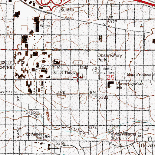 Topographic Map of Saint Mary's Anglican Catholic Church, CO