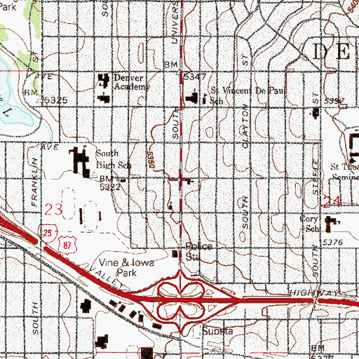 Topographic Map of Saint Michael and All Angels Episcopal Church, CO