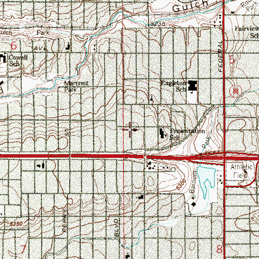Topographic Map of Seventh Avenue United Church of Christ, CO