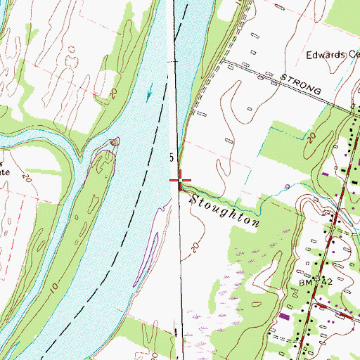 Topographic Map of Stoughton Brook, CT