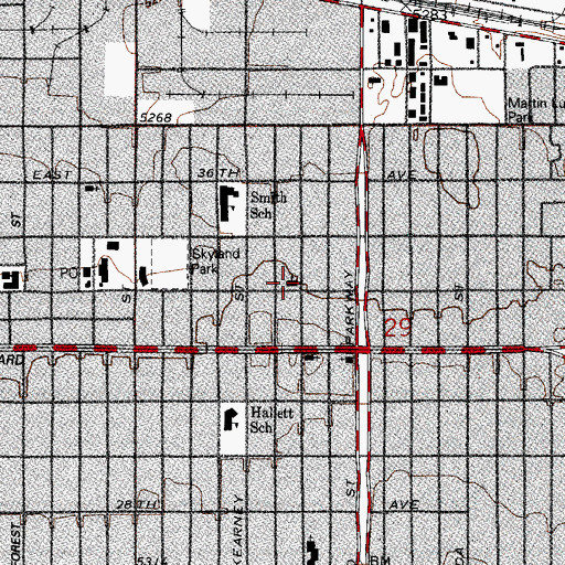 Topographic Map of Shiloh Missionary Baptist Church, CO