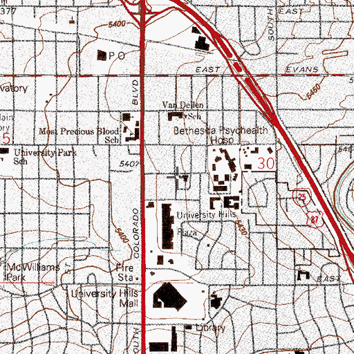 Topographic Map of Third Christian Reformed Church of Denver, CO