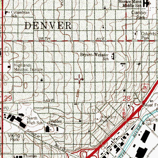 Topographic Map of A New Beginning Pentecostal Church of God, CO