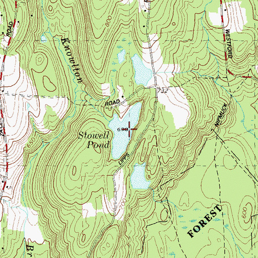 Topographic Map of Stowell Pond, CT