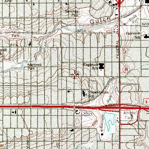 Topographic Map of Westside Christian Fellowship, CO
