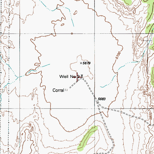 Topographic Map of Well Number Three, AZ
