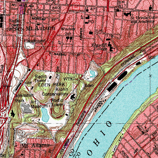 Topographic Map of Melan Arch Bridge, OH
