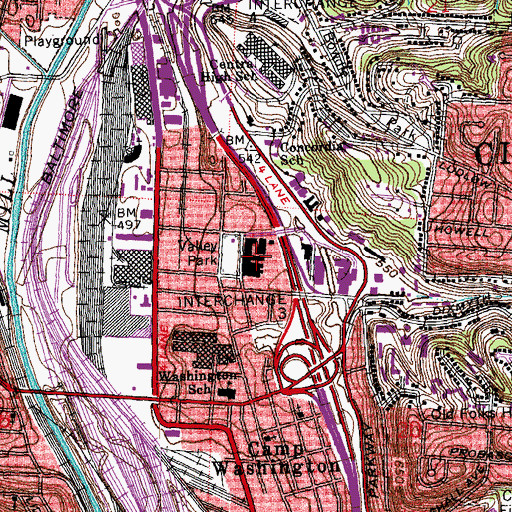 Topographic Map of Cincinnati Workhouse (historical), OH