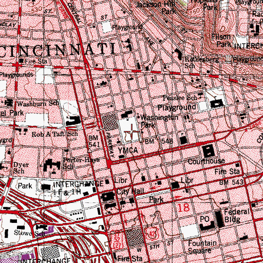 Topographic Map of Twelfth Street Burial Ground (historical), OH