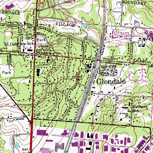 Topographic Map of Van Cleve Park, OH