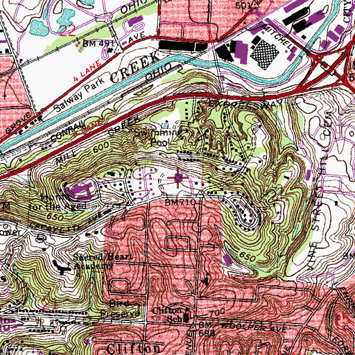 Topographic Map of Sunflower Place (historical), OH