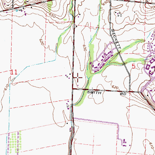 Topographic Map of Beckett Commons Shopping Center, OH