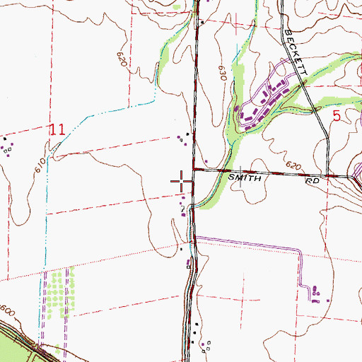 Topographic Map of Beckett Square Shopping Center, OH