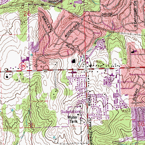Topographic Map of Churchway Mall Shopping Center, OH